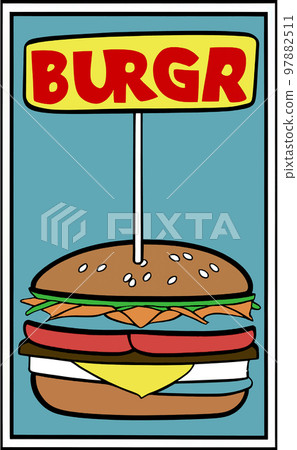 Illustration of funny burger Illustration of funny burger 97882511
