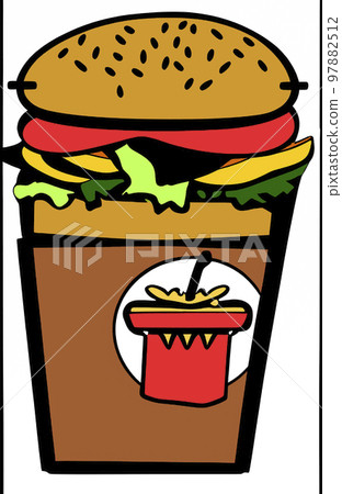 Illustration of funny burger Illustration of funny burger 97882512