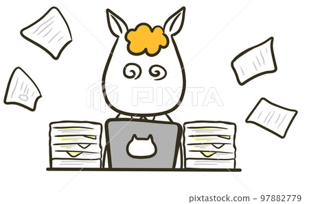 Horse businessman who is too busy 97882779