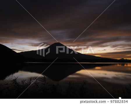 黎明時的狸湖,富士山的倒影 黎明時的狸湖,富士山的倒影 97882834