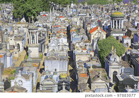 Above Recoleta cemetery, Buenos Aires, capital of Argentina, South America Above Recoleta cemetery, Buenos Aires, capital of Argentina, South America 97883077