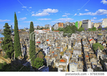 Above Recoleta cemetery, Buenos Aires, capital of Argentina, South America Above Recoleta cemetery, Buenos Aires, capital of Argentina, South America 97883086