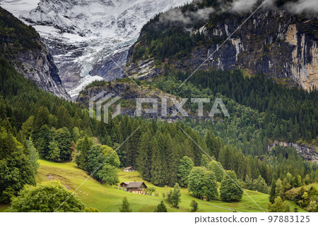 Idyllic landscape of Grindelwald glacier in Bernese Oberland, Swiss Alps, Switzerland Idyllic landscape of Grindelwald glacier in Bernese Oberland, Swiss Alps, Switzerland 97883125