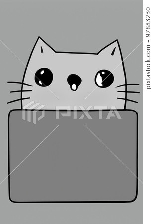 Illustration of cat with loptop Illustration of cat with loptop 97883230