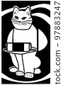 Illustration of cat with loptop 97883247