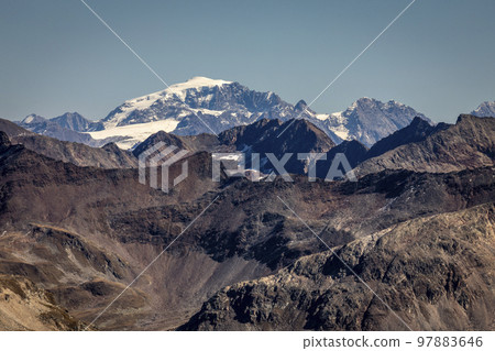 Dramatic landscape of swiss alps in upper Engadine, Graubunden, Switzerland Dramatic landscape of swiss alps in upper Engadine, Graubunden, Switzerland 97883646