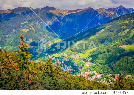 Tyrol Stubnerkogel alps above Bad Gastein and Hohe Tauern range, Austria Tyrol Stubnerkogel alps above Bad Gastein and Hohe Tauern range, Austria 97884583