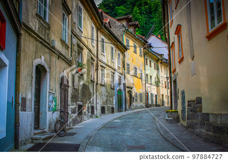 Preseren square and Franciscan Church of the Annunciation, Ljubljana, Slovenia 97884727