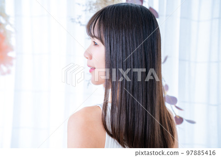 Rear view of a woman wearing a tank top Rear view of a woman wearing a tank top 97885416