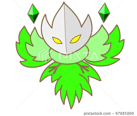 A bird-shaped monster with a green motif. A bird-shaped monster with a green motif. 97885809
