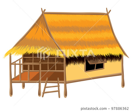 isolated straw hut on white background vector design 97886362