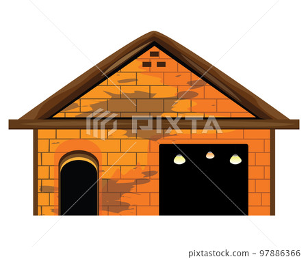 isolated straw hut on white background vector design 97886366