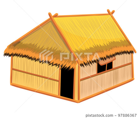 isolated straw hut on white background vector design isolated straw hut on white background vector design 97886367