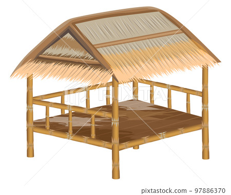 isolated straw hut on white background vector design isolated straw hut on white background vector design 97886370