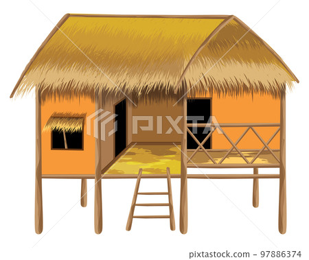 isolated straw hut on white background vector design isolated straw hut on white background vector design 97886374