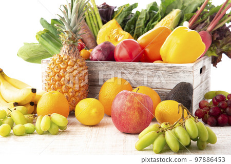 A collection of vegetables and fruits A collection of vegetables and fruits 97886453