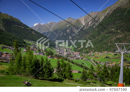Ropeways in Soelden Tyrol - a popular place for tourists Ropeways in Soelden Tyrol - a popular place for tourists 97887390
