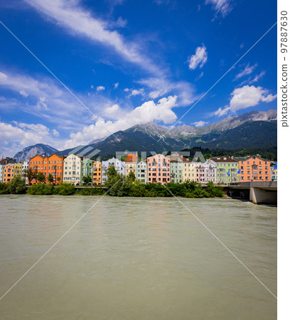 The famous colorful houses at River Inn in Innsbruck 97887630