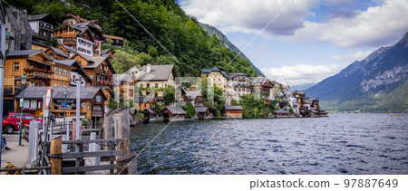 Famous village of Hallstatt in Austria - a world heritage site 97887649