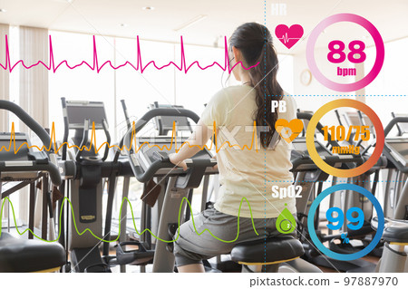 Fitness gym gym bike bike woman Fitness gym gym bike bike woman 97887970