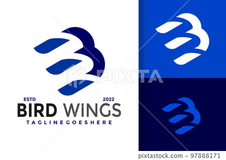 Letter B Bird Wings Logo Design Vector Illustration Template 97888171
