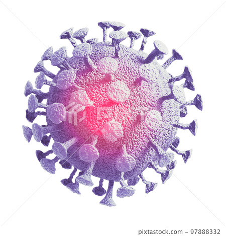 Coronavirus COVID-19 or 2019-nCov novel coronavirus concept resposible for asian flu outbreak and coronaviruses influenza as dangerous flu strain cases as a pandemic. Microscope virus close up 97888332