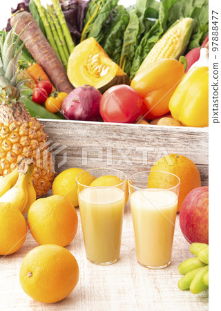 Vegetables, fruits and smoothie set 97888477