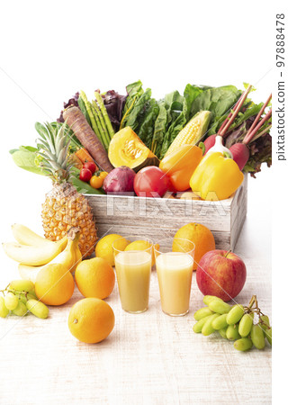 Vegetables, fruits and smoothie set 97888478
