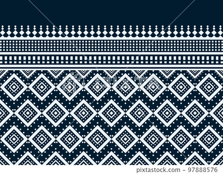 Geometric ethnic oriental pattern background. Pattern design in boho style. Design for texture, wrapping, clothing, batik, fabric, wallpaper and background. Pattern embroidery design. 97888576