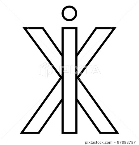 Logo sign ix xi icon nft interlaced letters i x 97888787