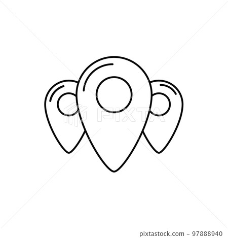 Flat navigation icon. Locate pin gps map. Position geotag vector. 97888940