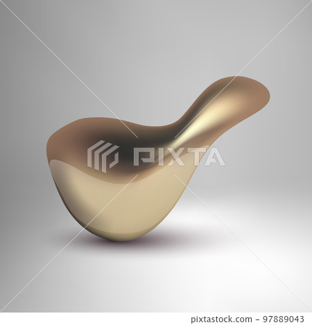 Metallic fluid shape. 3d liquid bubble. Metallic fluid shape. 3d liquid bubble. 97889043