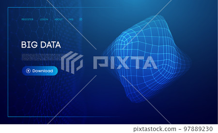 Big data cloud technology background....-插圖素材 [97889230] - PIXTA圖庫