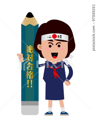 Person examinee item pencil character girl 01 97889261