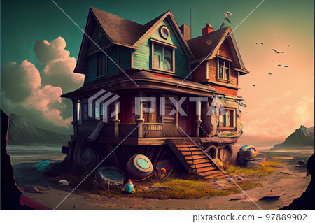 Modern house at lake Modern house at lake 97889902