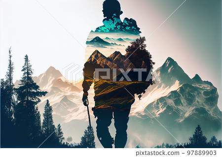 Man wonder in mountines Man wonder in mountines 97889903