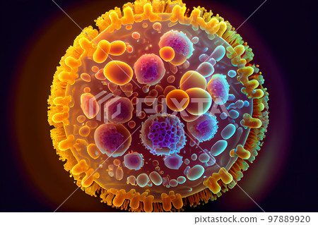 Colony of staphylococcus aureus bacteria 97889920