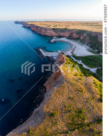 Aerial panorama over Bolata Coast, Kaliakra in Bulgaria 97889987