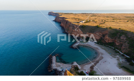 Aerial panorama over Bolata Coast, Kaliakra in Bulgaria 97889988