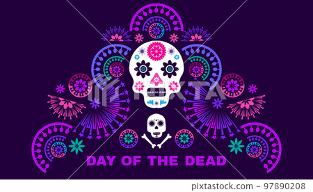 Dia de Los Muertos, Day of the Dead or Halloween greeting card Dia de Los Muertos, Day of the Dead or Halloween greeting card 97890208