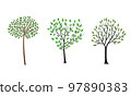 Set of Trees Clip Art isolated on white 97890383