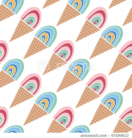 Ice cream rainbow pattern 4 97890622