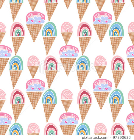 Ice cream rainbow pattern 5 97890623