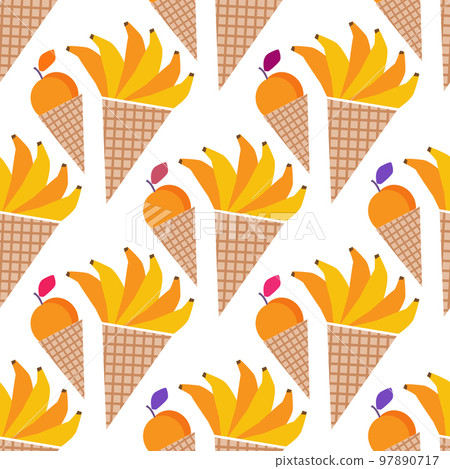 Ice cream fruit pattern 10 97890717