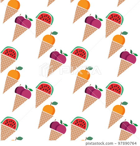 Ice cream fruit pattern 6 97890764