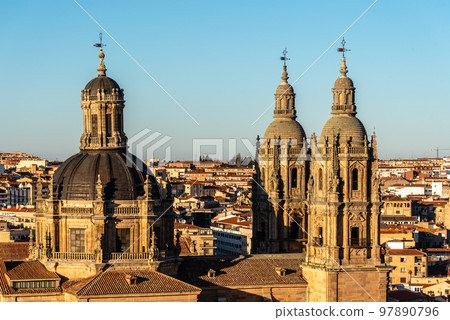 Cityscape of the old town of Salamanca with the church of La Clerecia Cityscape of the old town of Salamanca with the church of La Clerecia 97890796