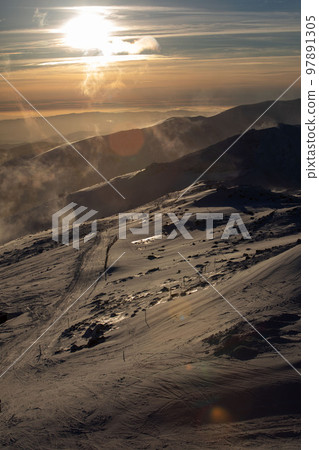 sunset above slovakia tatras mountains 97891305