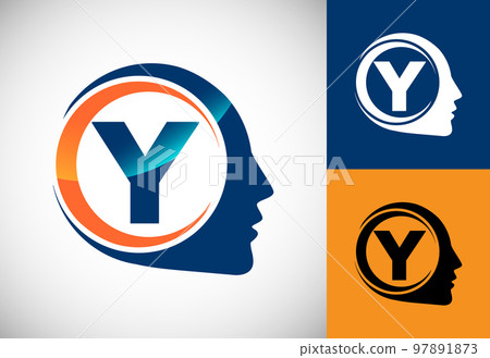 Initial alphabet Y with the human brain, A Logo for science, medical research, technology, AI Initial alphabet Y with the human brain, A Logo for science, medical research, technology, AI 97891873