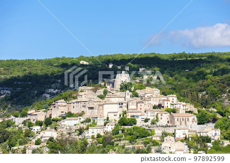 village of Simiane-la-Rotonde, Alpes-de-Haute-Provence, France village of Simiane-la-Rotonde, Alpes-de-Haute-Provence, France 97892599