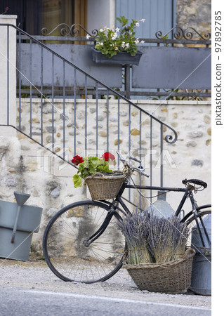 still life with bicycle in Provence, France still life with bicycle in Provence, France 97892785